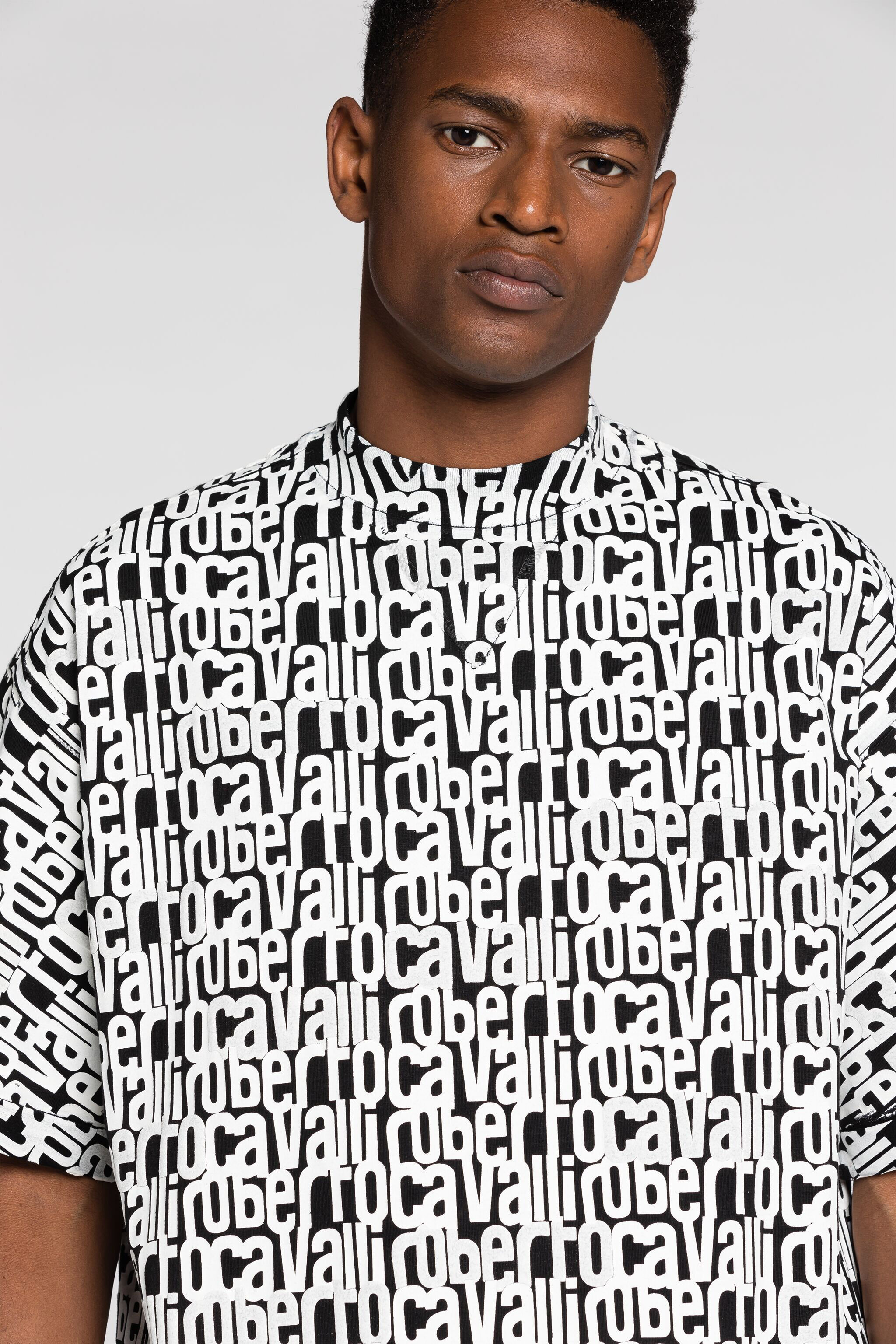 RC Logo-Print Cotton T-Shirt Black/White RRT62M-3PH82