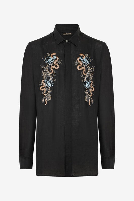 RC Black Embroidered Shirt BLACK SOT70K-3HM70