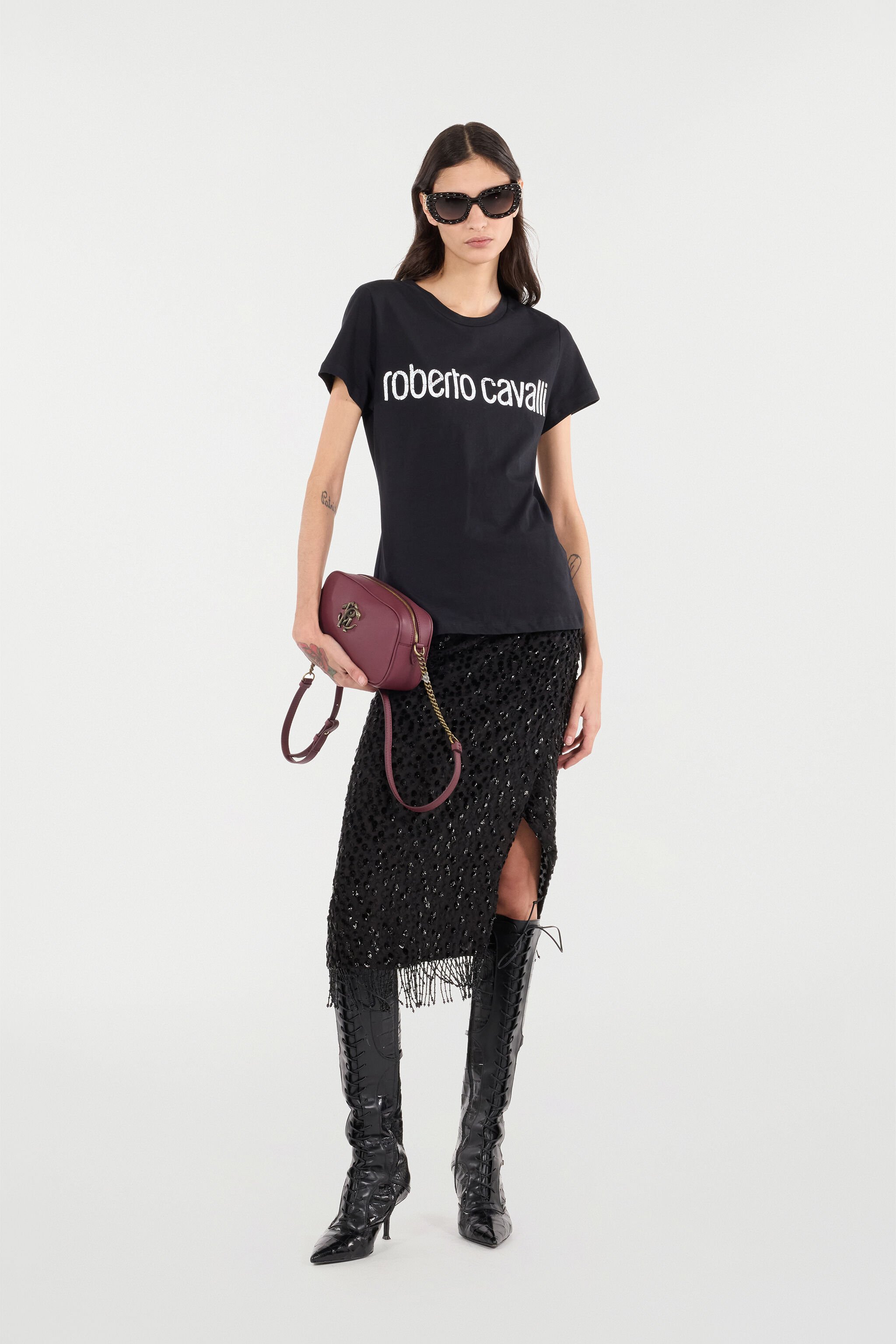 RC Camiseta Con Logotipo Efecto Usado Negro POT60C-JD060