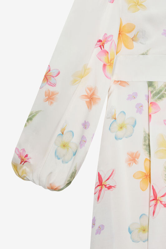 JU Long Dress with Floral Print JU Long Dress with Floral Print MILKY WHITE UJT10X-6DO85