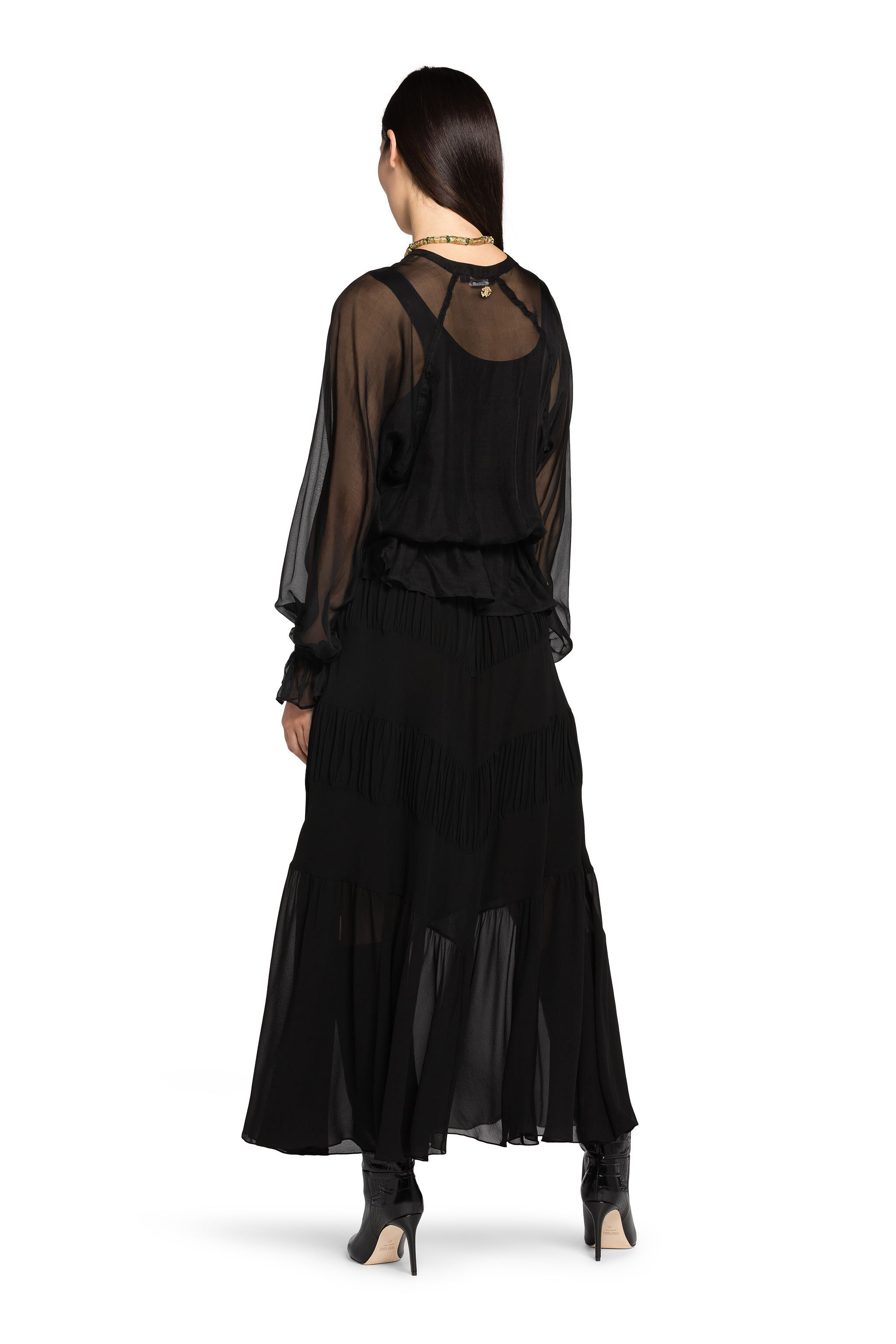 RC Tie-Front Silk Top Black FST712-CC003