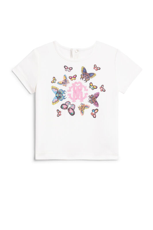 JU T-shirt con stampa Space Butterfly e logo MILKY WHITE IJT629-JE050