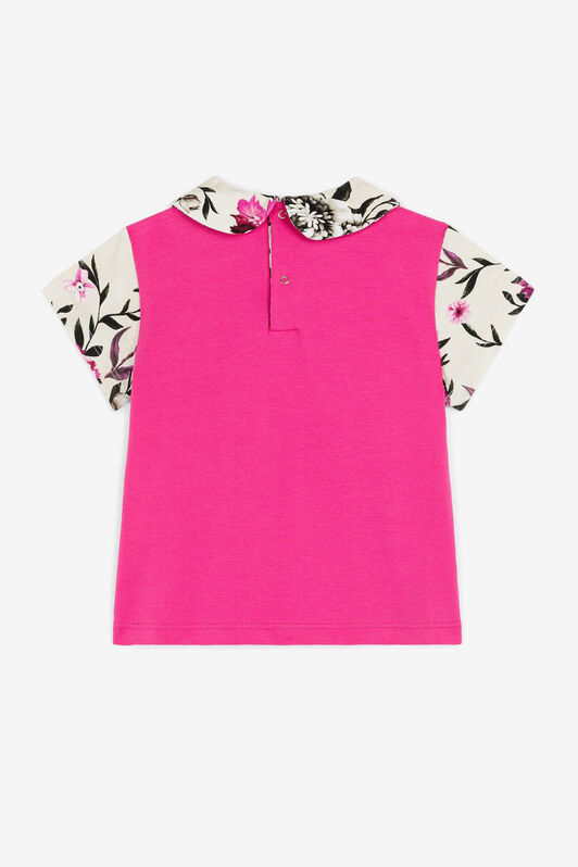 JU Flower-Print Logo Top Fuchsia OJT659-ISA2J