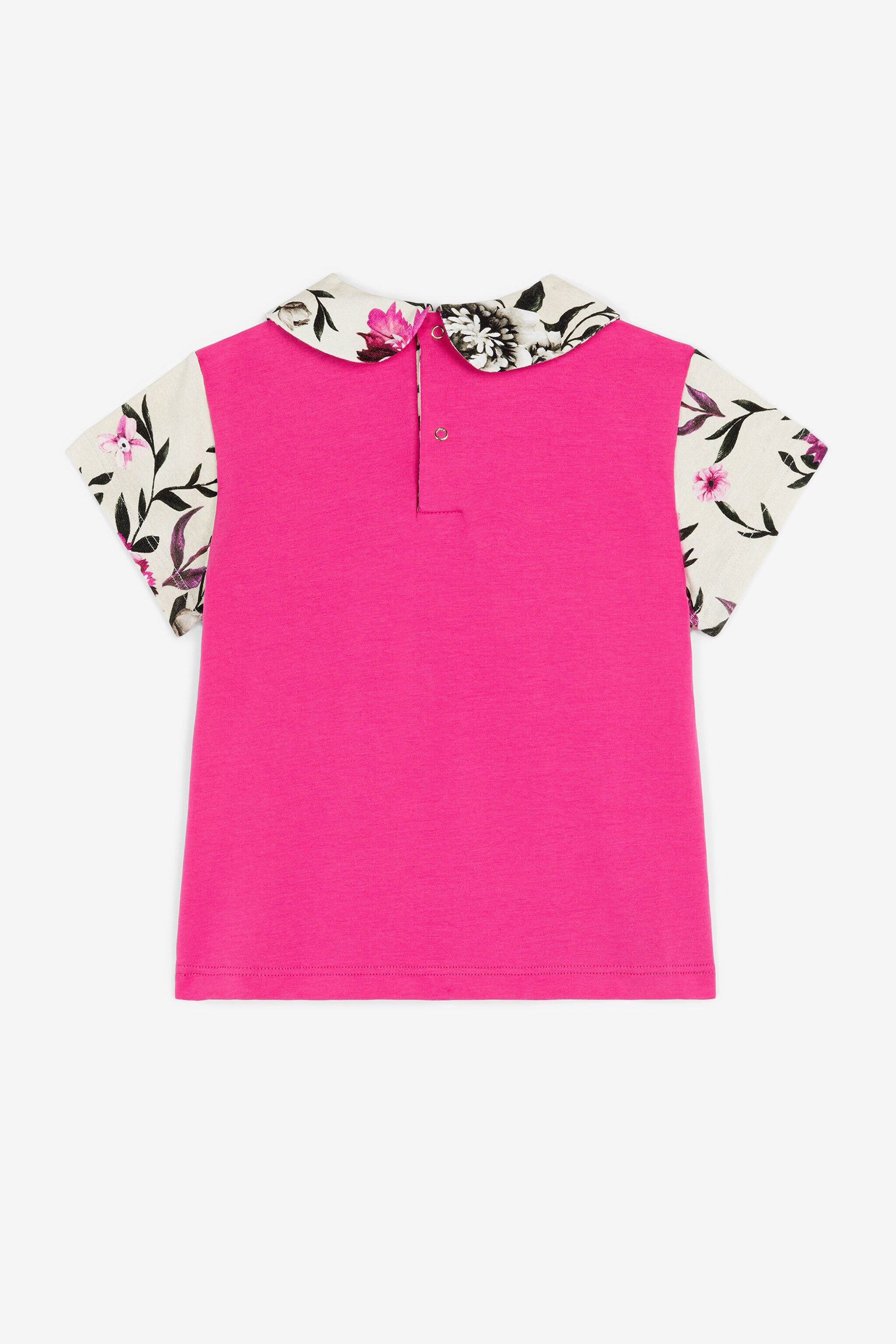JU Flower-Print Logo Top Fuchsia OJT659-ISA2J