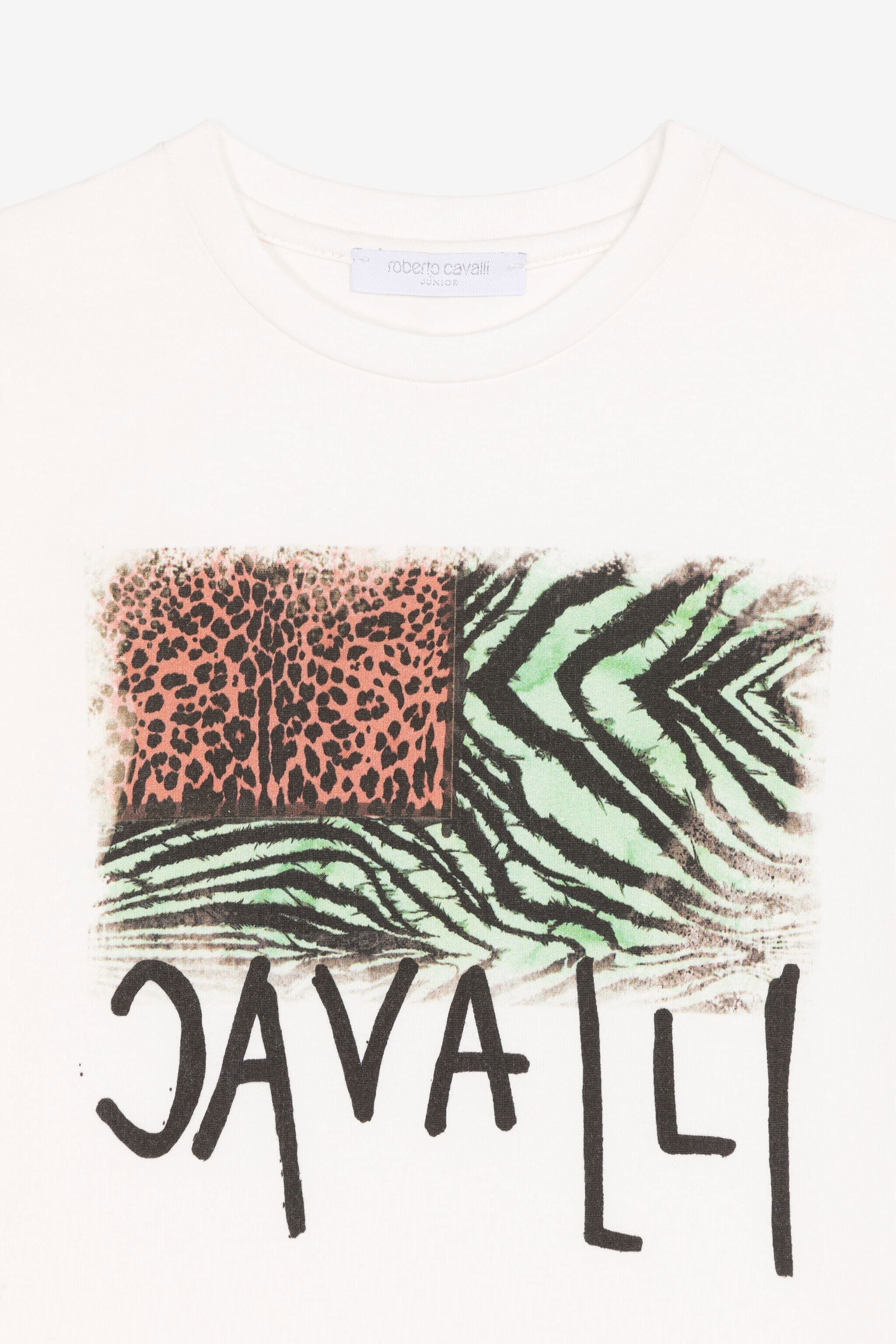 JU Camiseta con estampado Animalier Patchwork Blanco OJT601-ISA2J