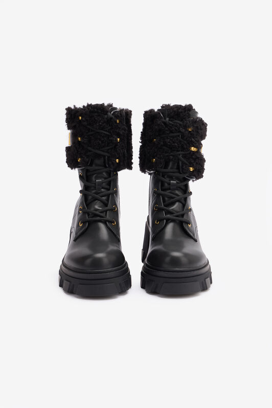 JC Anfibi Con Faux Fur E Logo Nero TFS072-TF392