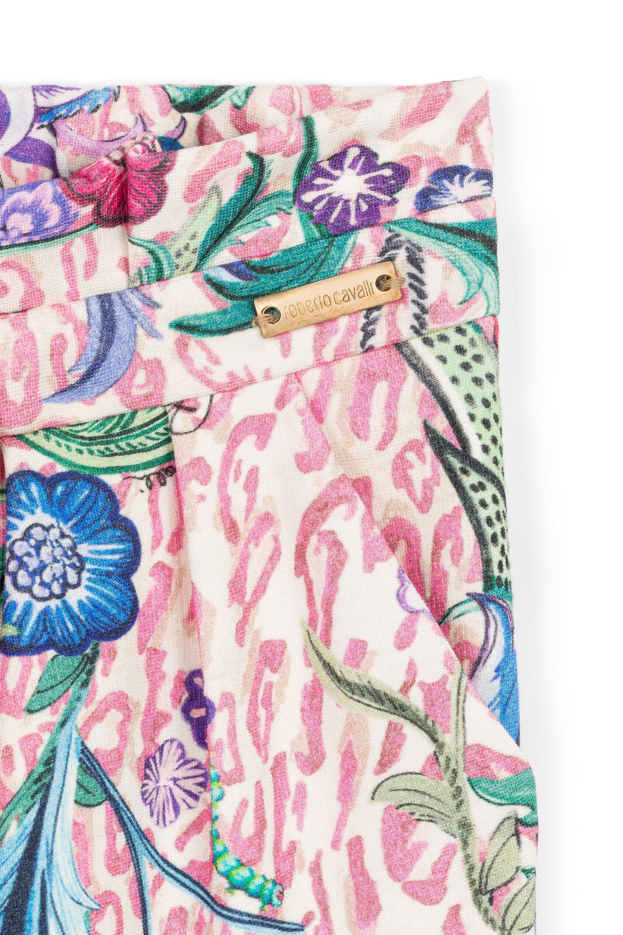 JU Floral And Leopard-Print Trousers Pink FJG064-ITCW0