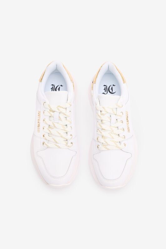 JC Sneakers Avec Logo Et Contrefort Lamé Blanc TFS044-TF364