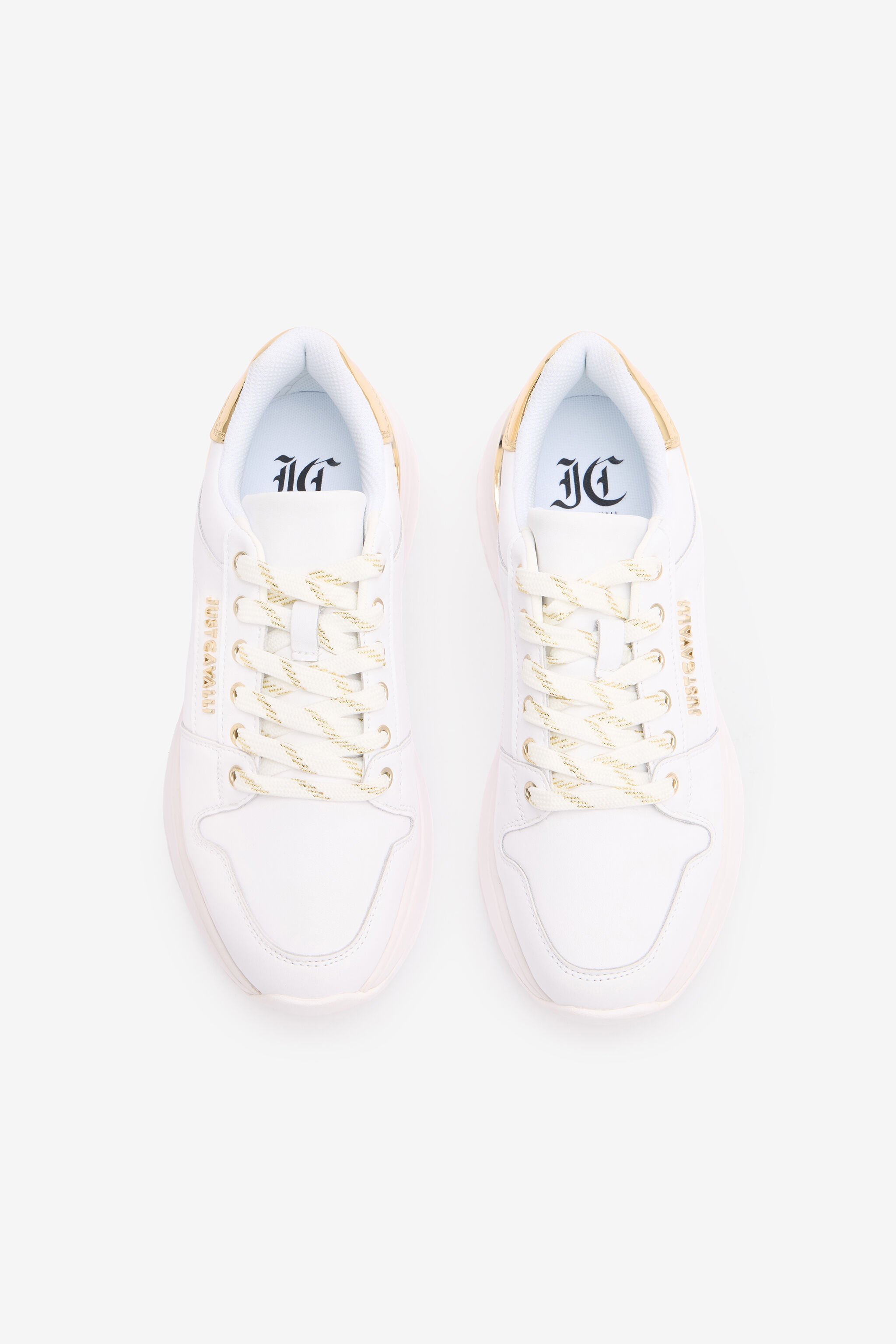 JC Sneakers Avec Logo Et Contrefort Lamé Blanc TFS044-TF364