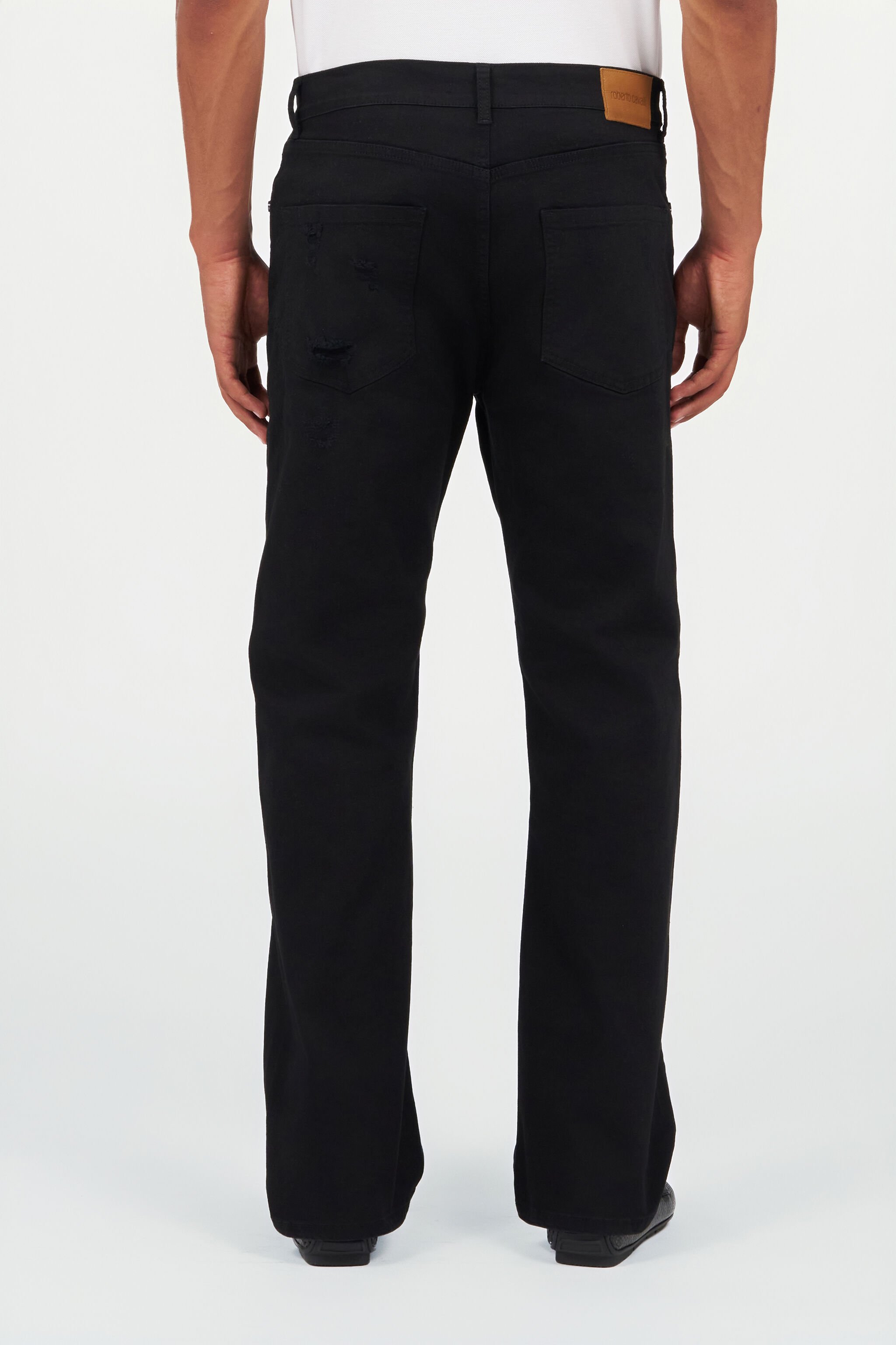 RC Black Distressed Jeans with Snake Inserts BLACK QOJ251-DLO03