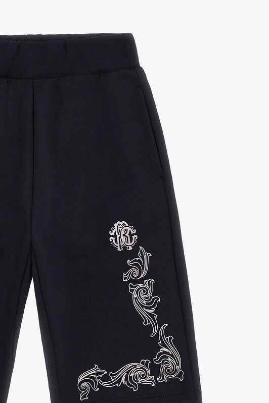 JU Logo Print Cotton Sweatpants Black TJT20S-CF050