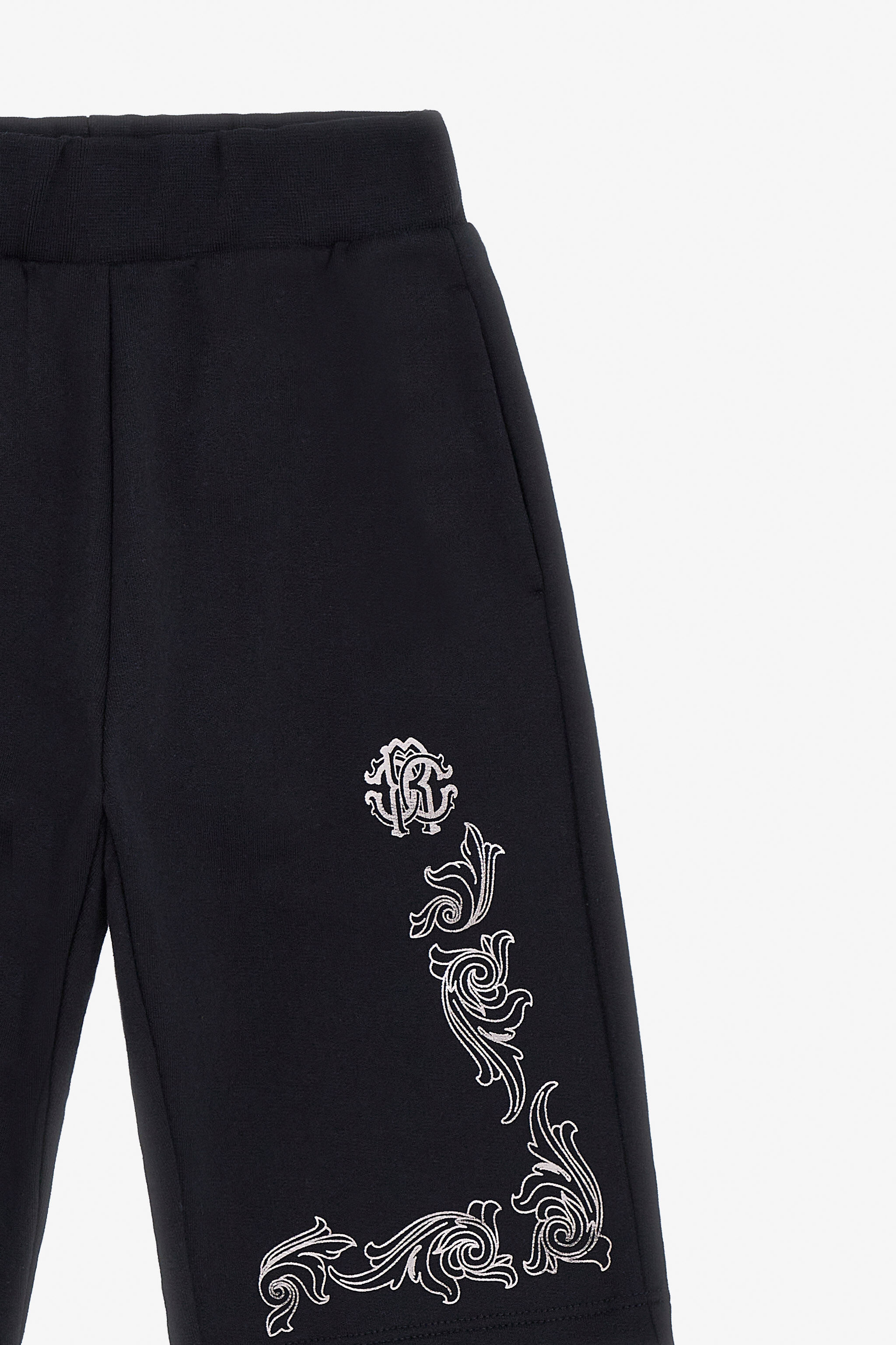 JU Logo Print Cotton Sweatpants Black TJT20S-CF050