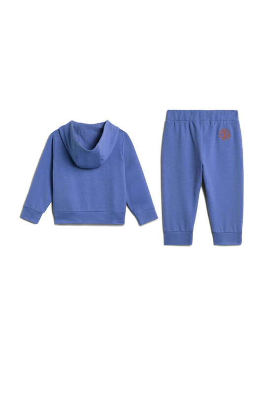 JU Blauer Jogginganzug mit Logo-Stickerei DENIM/ORANGE IJT990-CF042