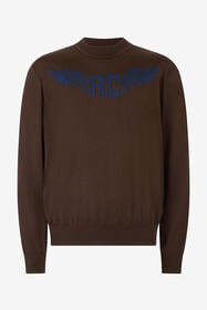 ${brand} Wollpullover Mit Logo Samt Flügeln ${colorDescription} ${masterID}