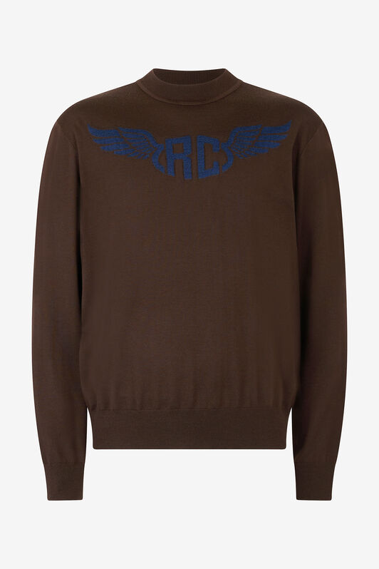 RC Wool Sweater with Winged Logo Brown VRM601-MQ015