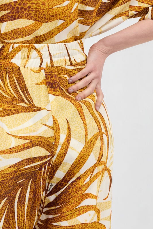 JC Golden Palm Print Trousers DAFFODIL WFT160-WF507