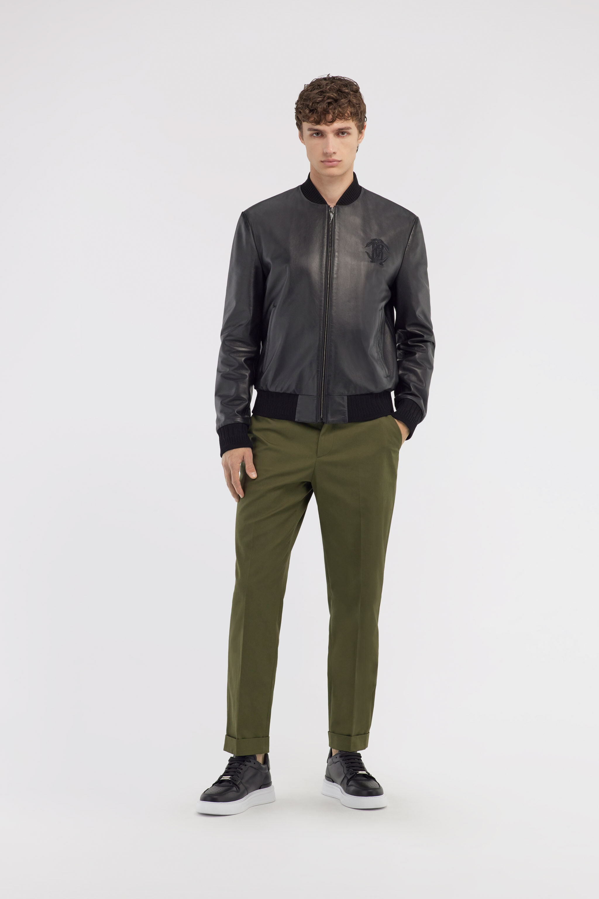 RC Tailored slim pants with fang Dunkelgrün SRT247-FN061