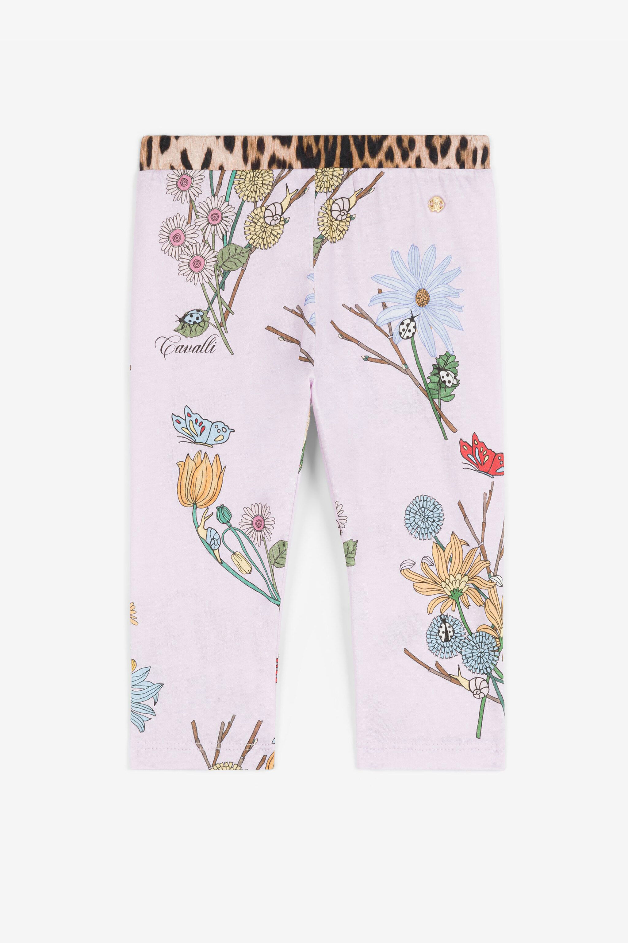 JU Legging en coton à imprimé floral Violet RJT20I-JFH89
