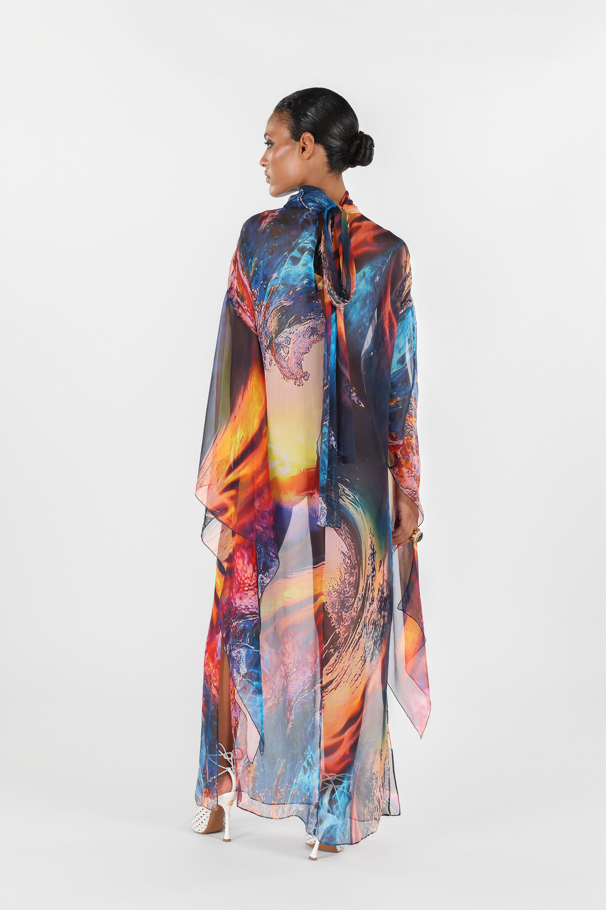 RC Itaca Print Long Dress Blue/Orange UWT140-CKN98