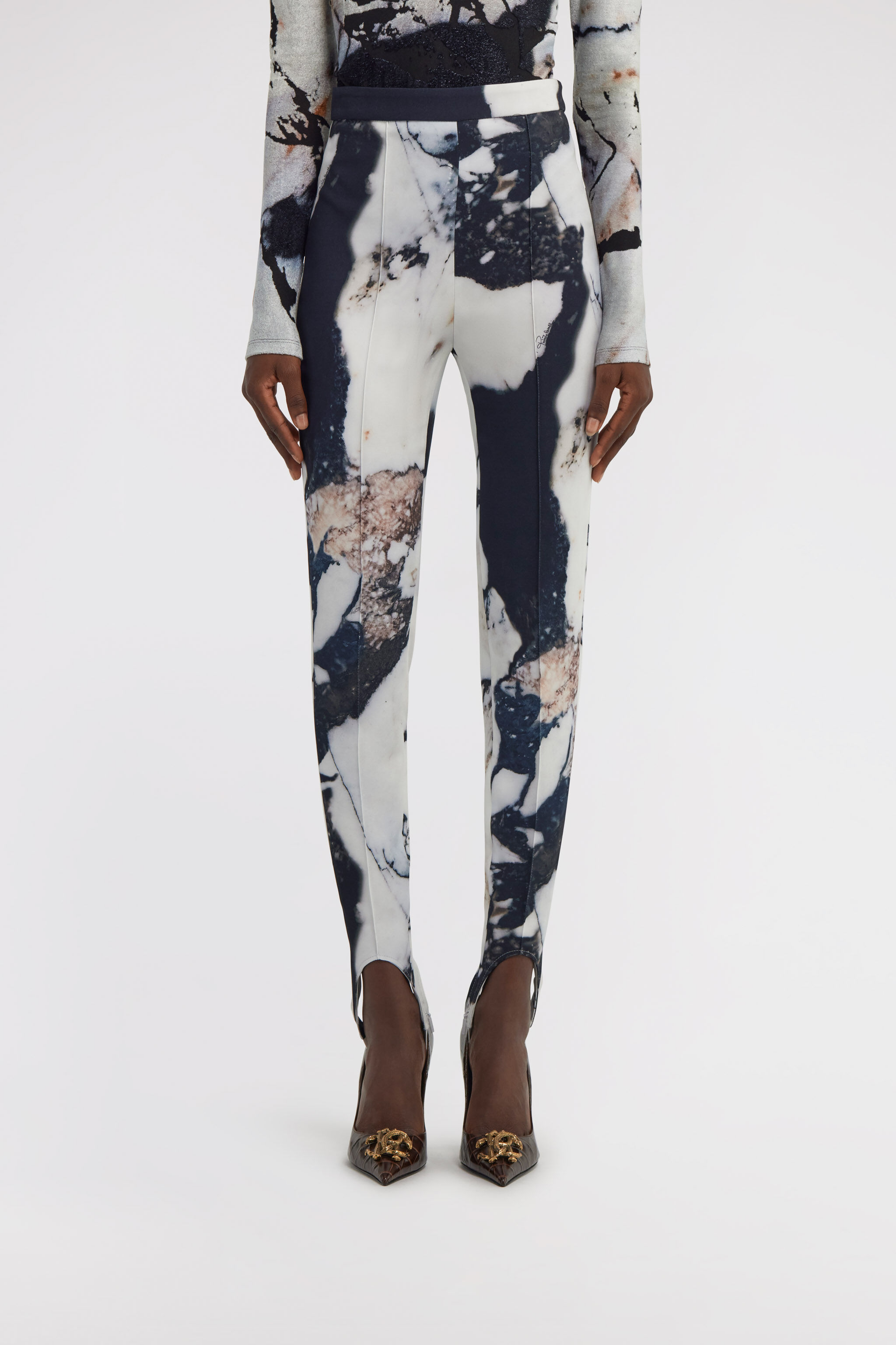 RC Marble Print Pants Black/White TWT204-ORN18