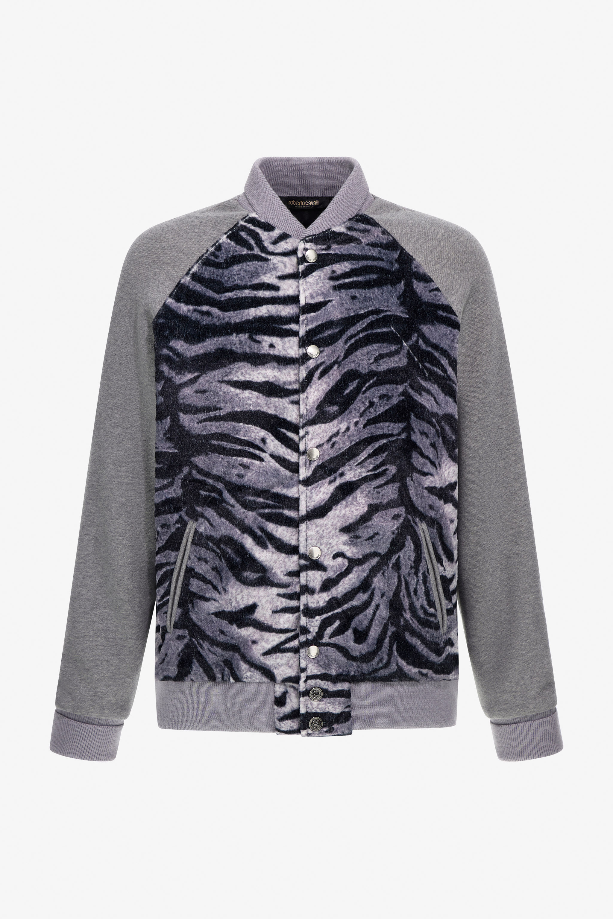 RC Zebra print sweatshirt with buttons Grau TRT66D-CF050