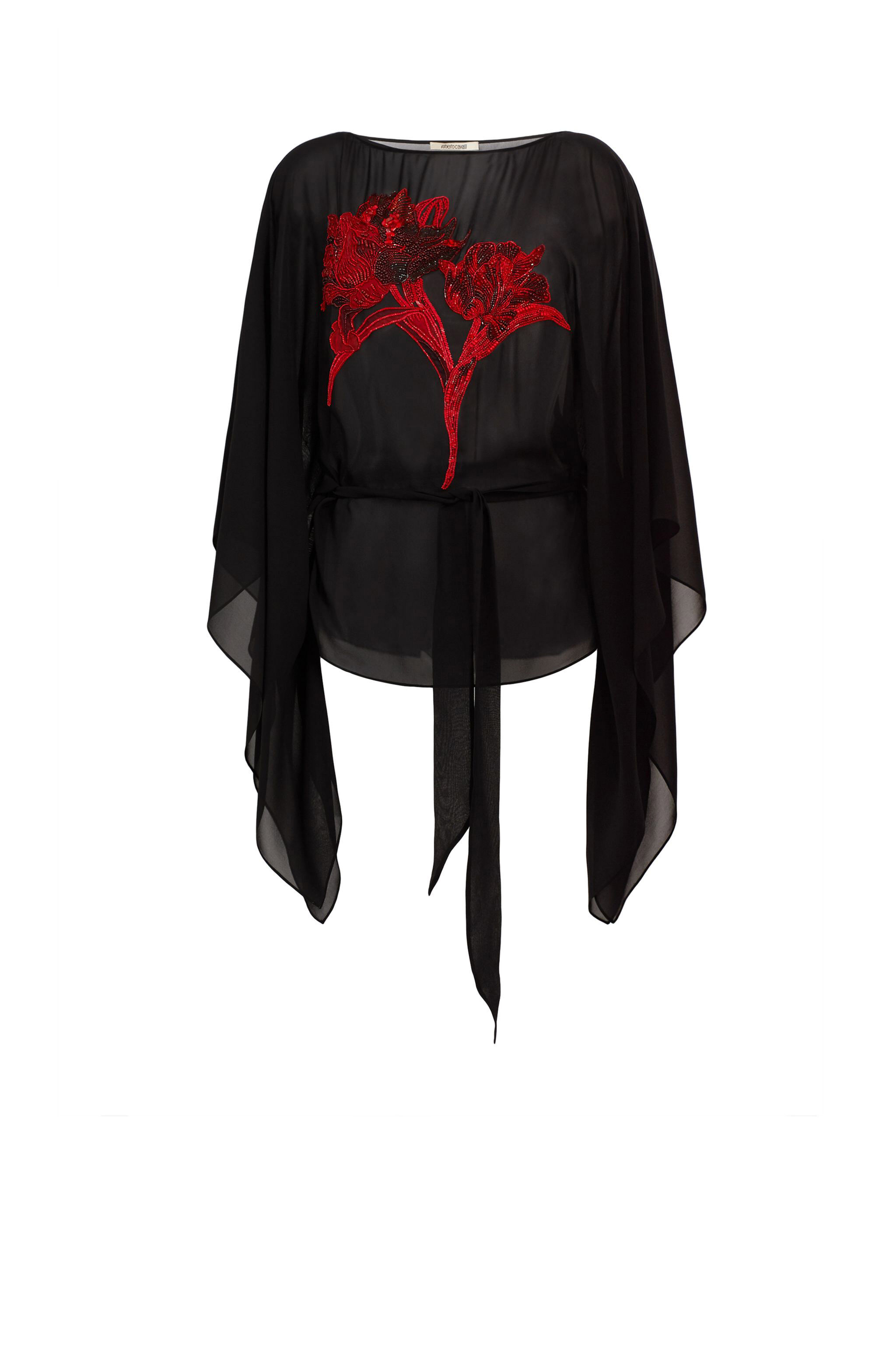 RC Tulip Embellished Chiffon Kaftan BLACK IQR725-GG001