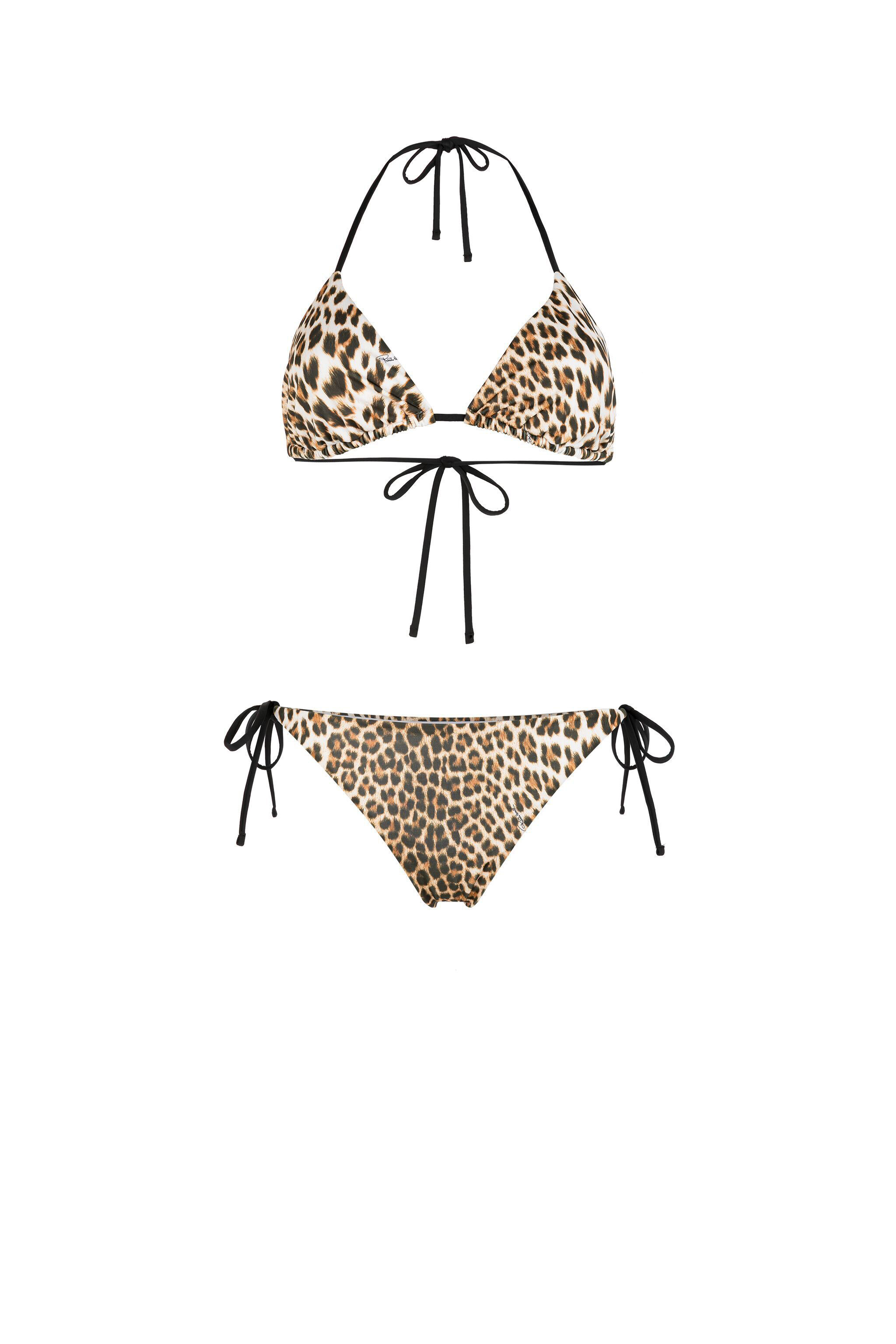 Leopard Print Bikini in Light Brown for Women Roberto Cavalli