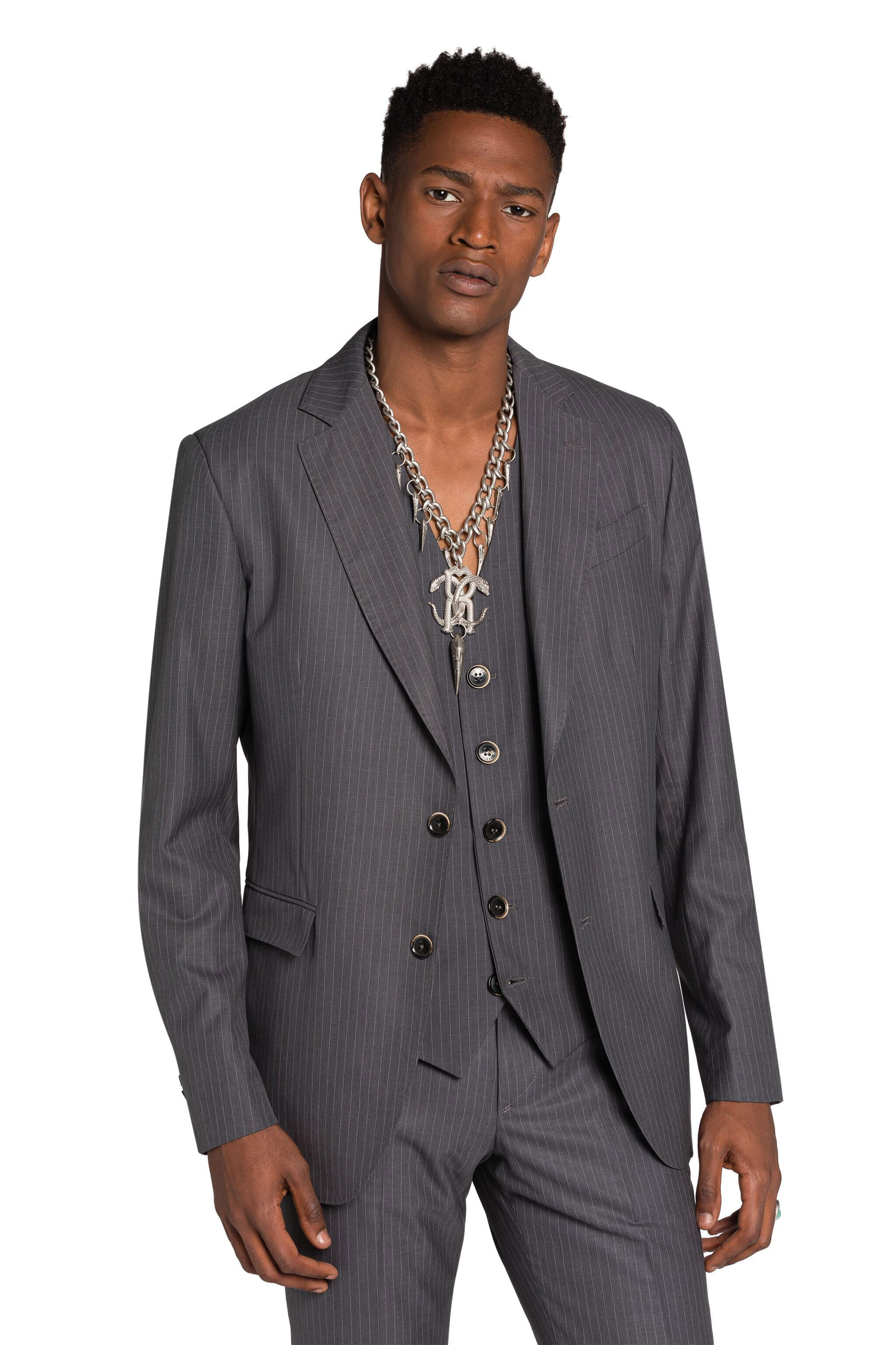 RC Pinstripe Three-Piece Suit Gray KOT40A-VW007