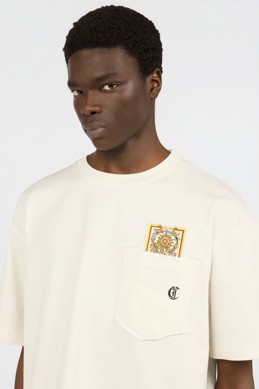 JC Ivory T-Shirt With Embroidered Persian Tarot Detail OFF WHITE WFT093-WF123