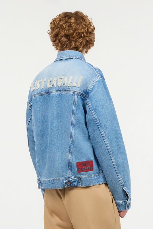 JC Denim Jacket With Lettering Light blue UFT077-UF115