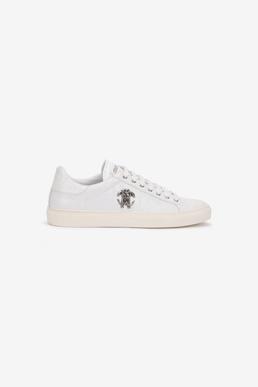 RC White Croc-Effect Sneaker with Monogram RC WHITE QOS00C-PZ577