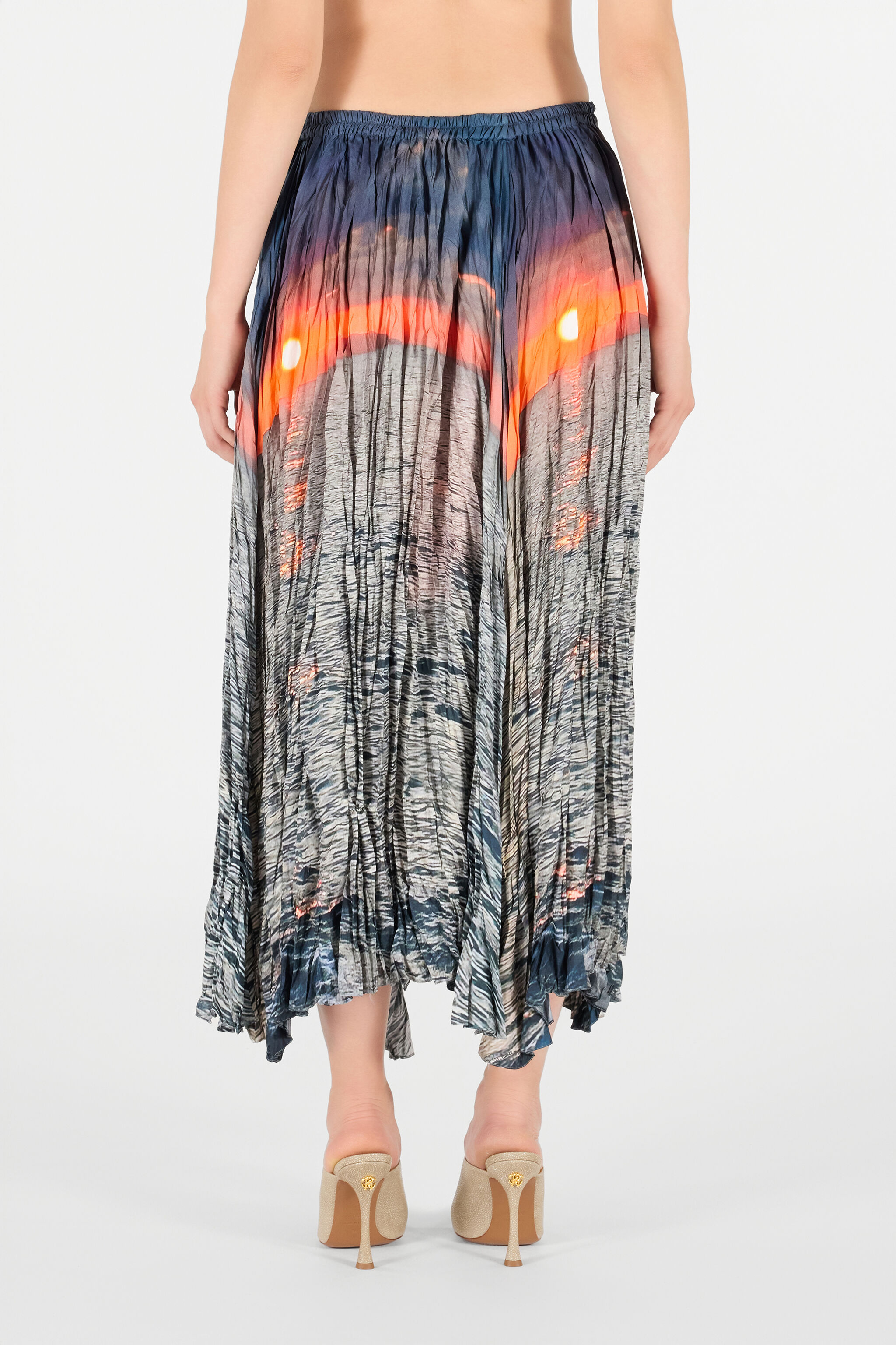 RC Sunrise Print Skirt Blue/Orange UWT302-4QN96
