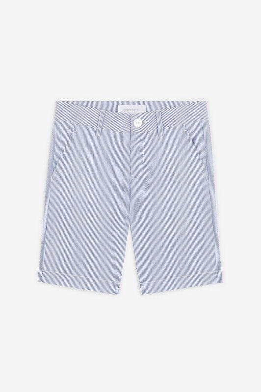 JU Short en crêpe à logo brodé Bleu clair OJT296-FT017