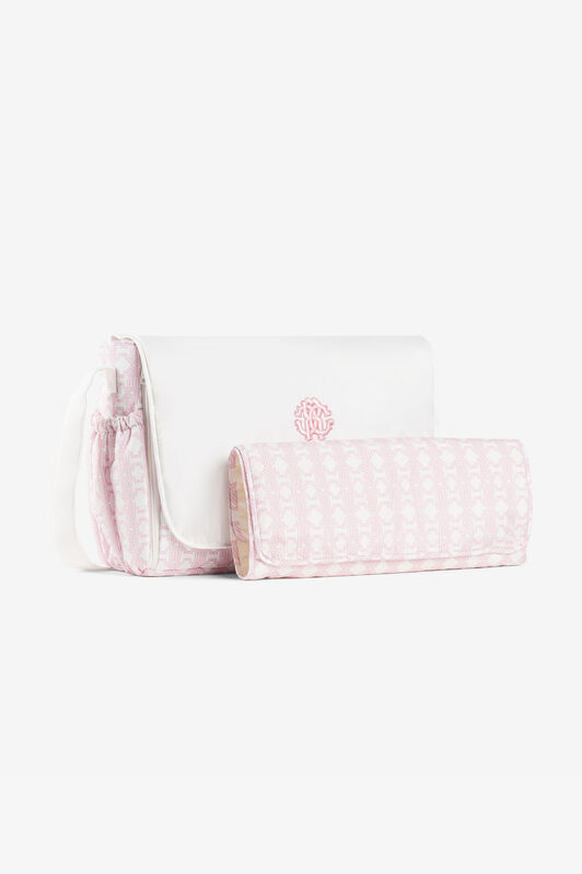 JU RC Monogram-Embroidered Changing Bag Pink RJT844-5RF66