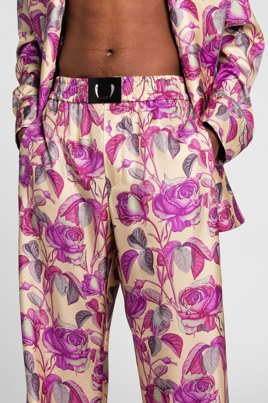 RC Pantaloni dritti a fiori Rosa PNT219-4QF03