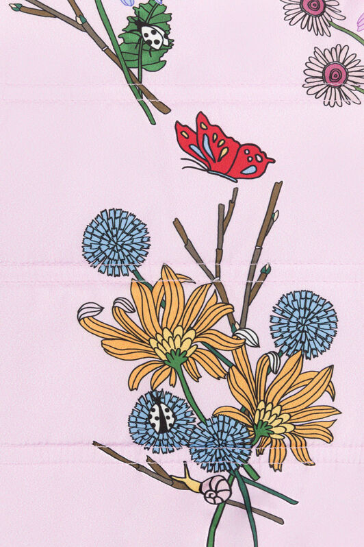 JU Abrigo acolchado con estampado Flower JU Abrigo acolchado con estampado Flower Rosa RJT40E-5RH89