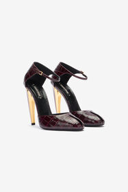 ${brand} Zapato De Salón De Piel Gofrada Con Tacón Fang ${colorDescription} ${masterID}