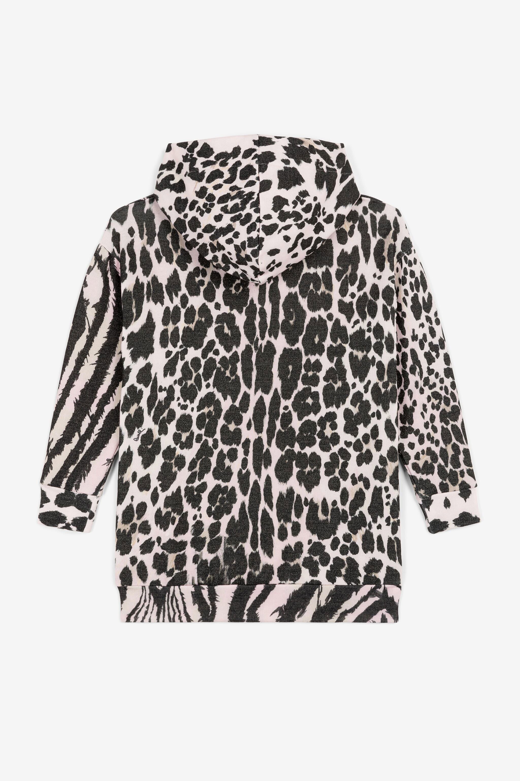 JU Freedom And Leopard-Print Hoodie Black/Pink OJT900-1Z007