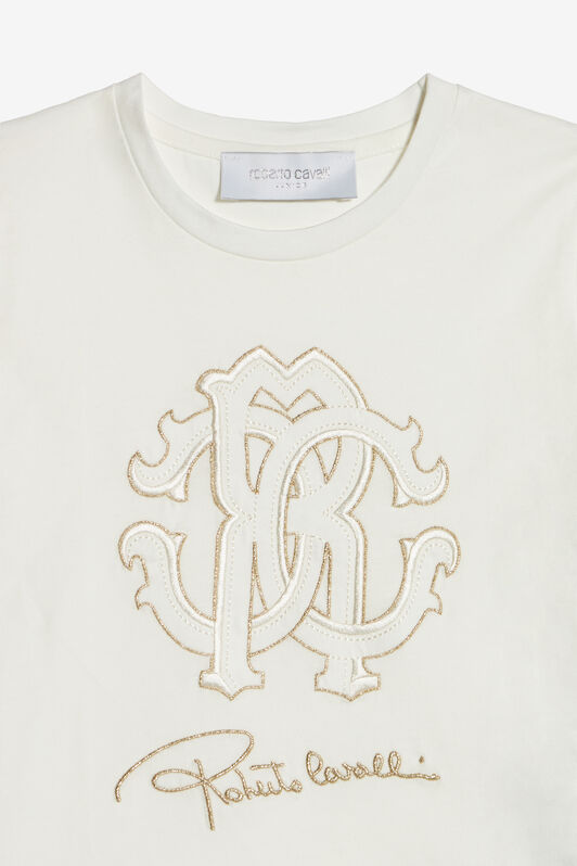 JU T-Shirt Avec Monogramme RC Et Logo Brodés MILKY WHITE UJT62C-JD001