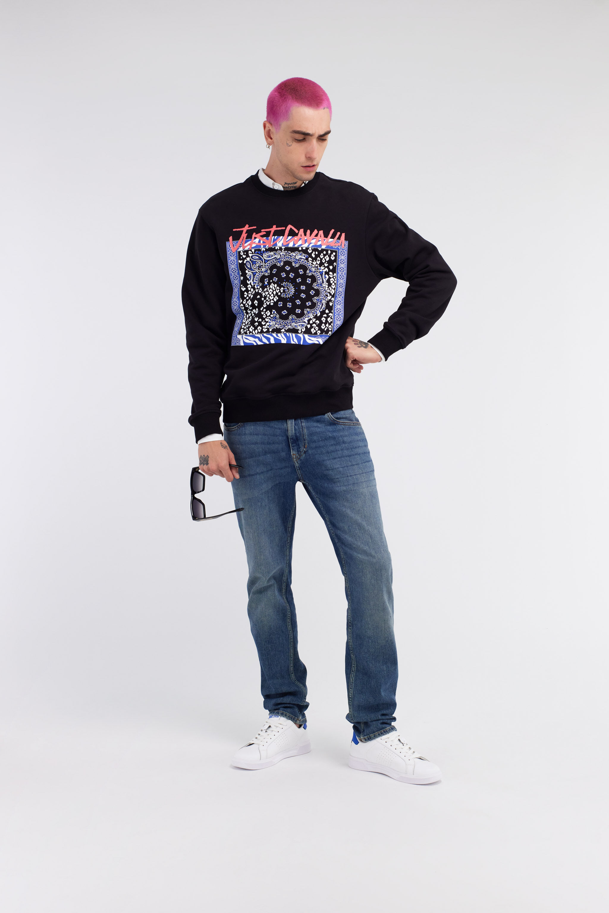 JC Just Cavalli Logo Sweatshirt Negro RRT963-RR225