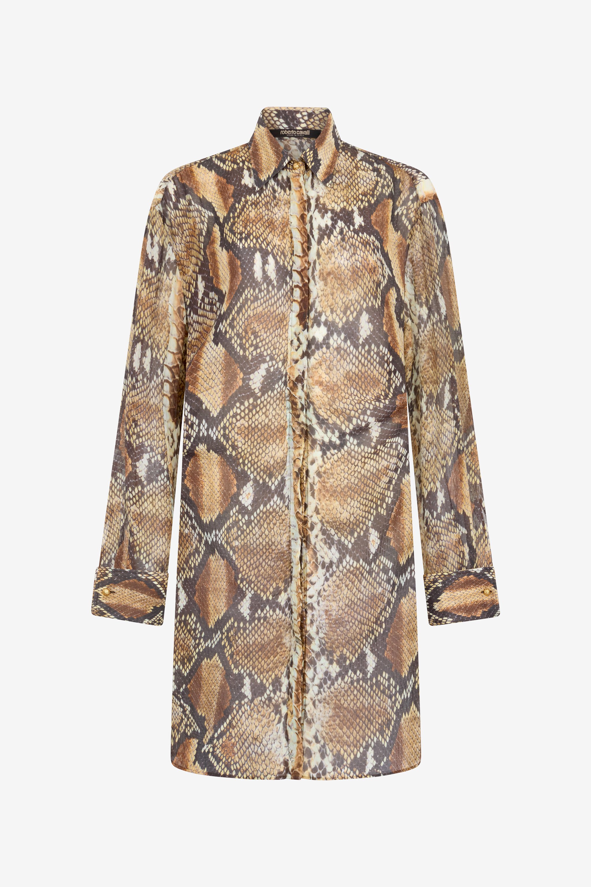RC Python Print Shirt Dress Light Brown UWT160-OPN93
