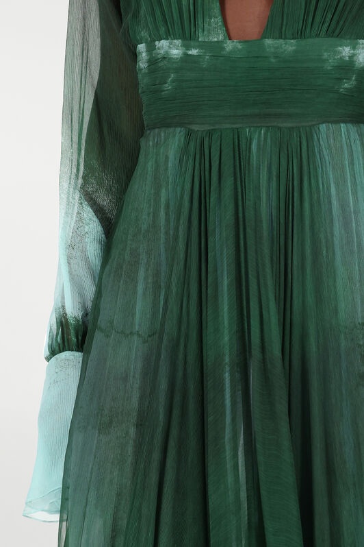 RC Empire Style Long Dress in Pure Silk RC Empire Style Long Dress in Pure Silk VERDE/PISCINA VKT152-CKP69