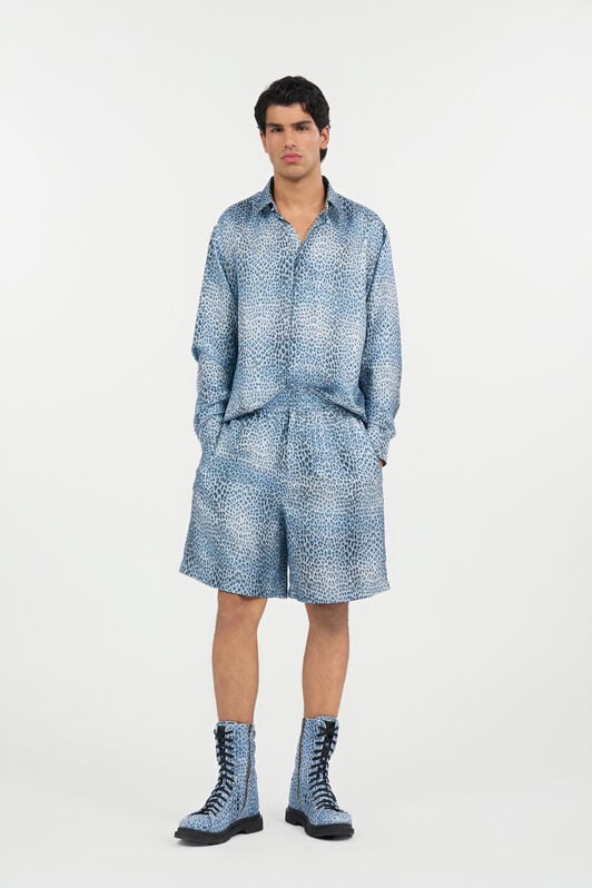 RC Silk Shirt with Baby Jaguar Print QUIET HARBOUR WNT712-4QR31