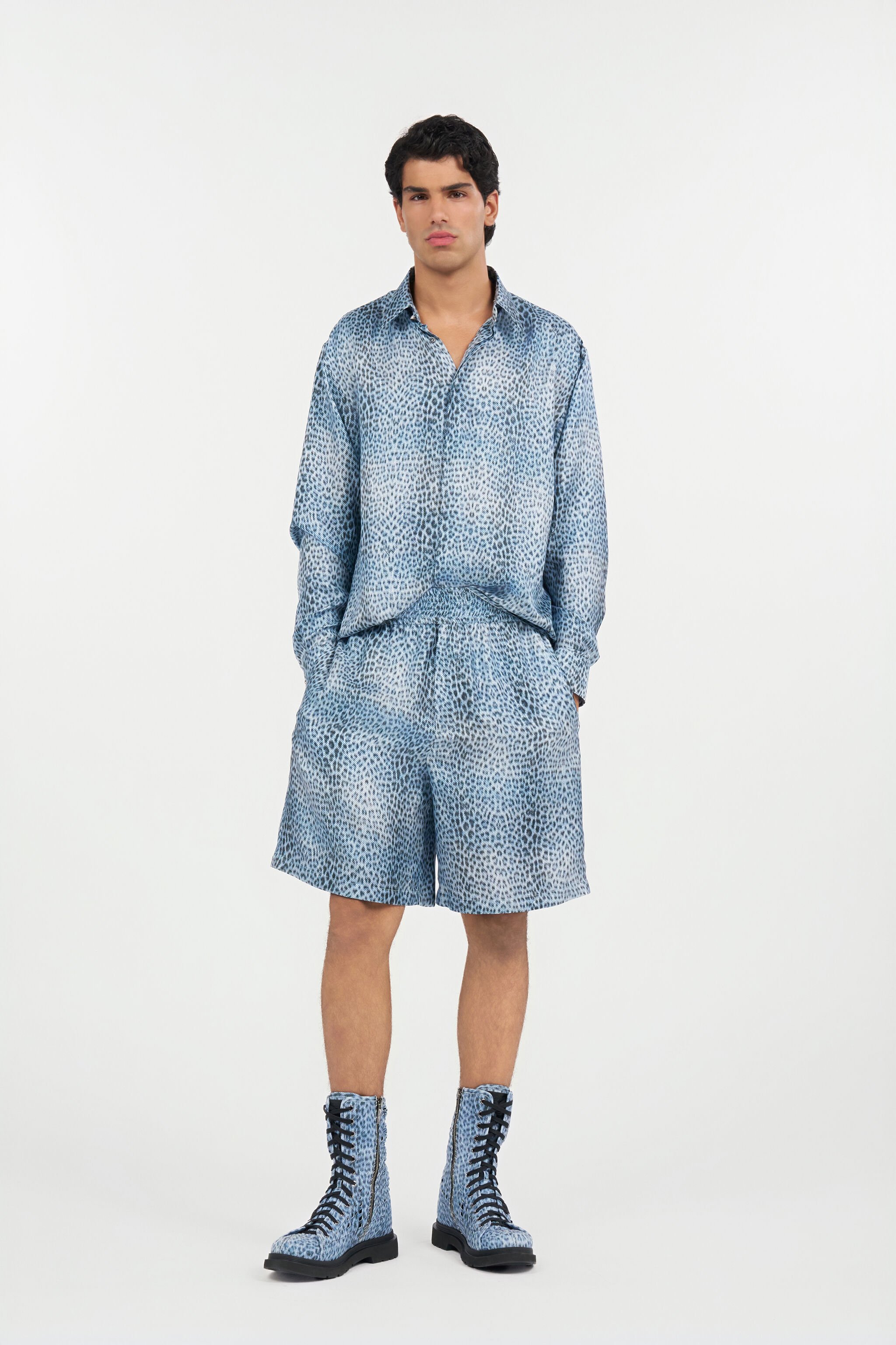 RC Silk Shirt with Baby Jaguar Print QUIET HARBOUR WNT712-4QR31