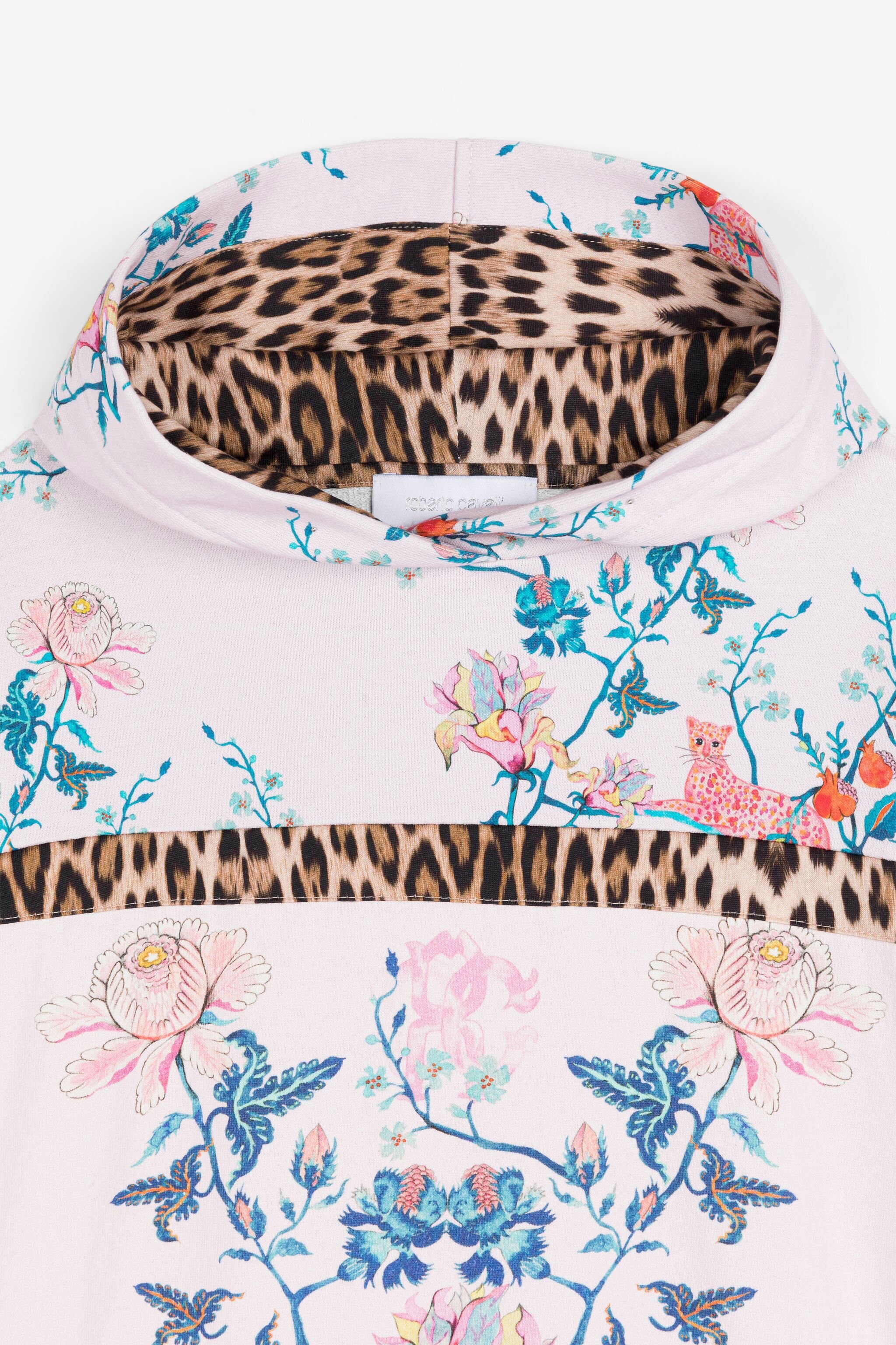 JU Sweat à capuche en coton à imprimé floral Rose RJT927-5OG85