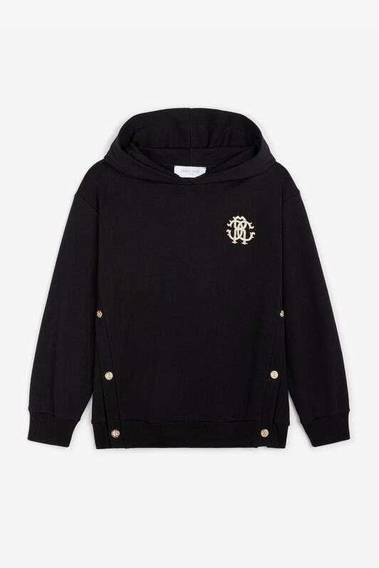 JU RC Monogram-Embroidered Hoodie JU RC Monogram-Embroidered Hoodie Black RJT933-CF050