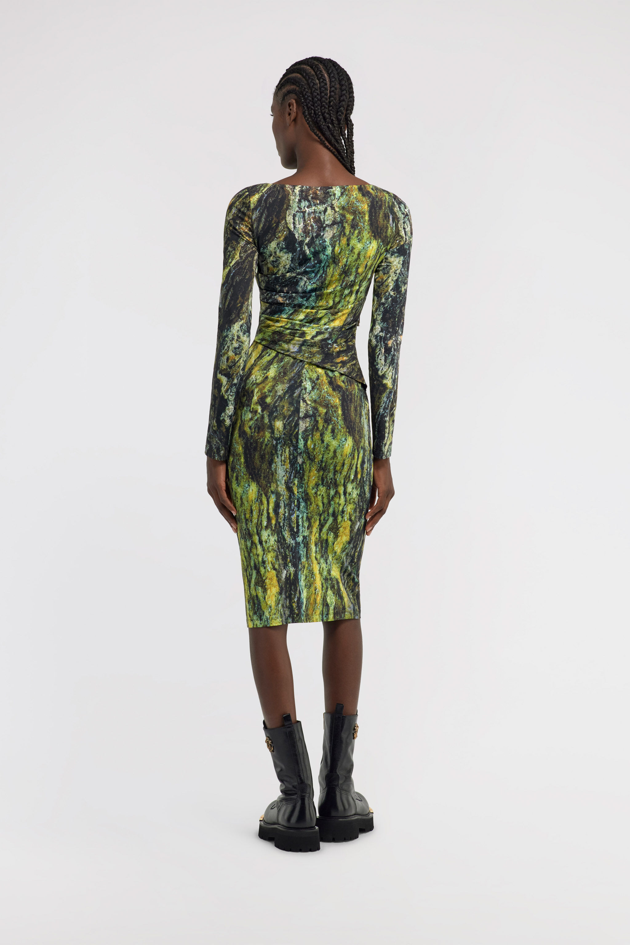 RC Marble print Dress Verde oscuro TWT140-LNN20