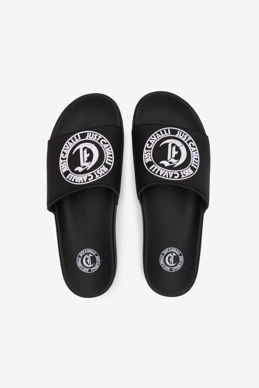 JC Black Just Cavalli Slides BLACK/WHITE SFS075-SF326