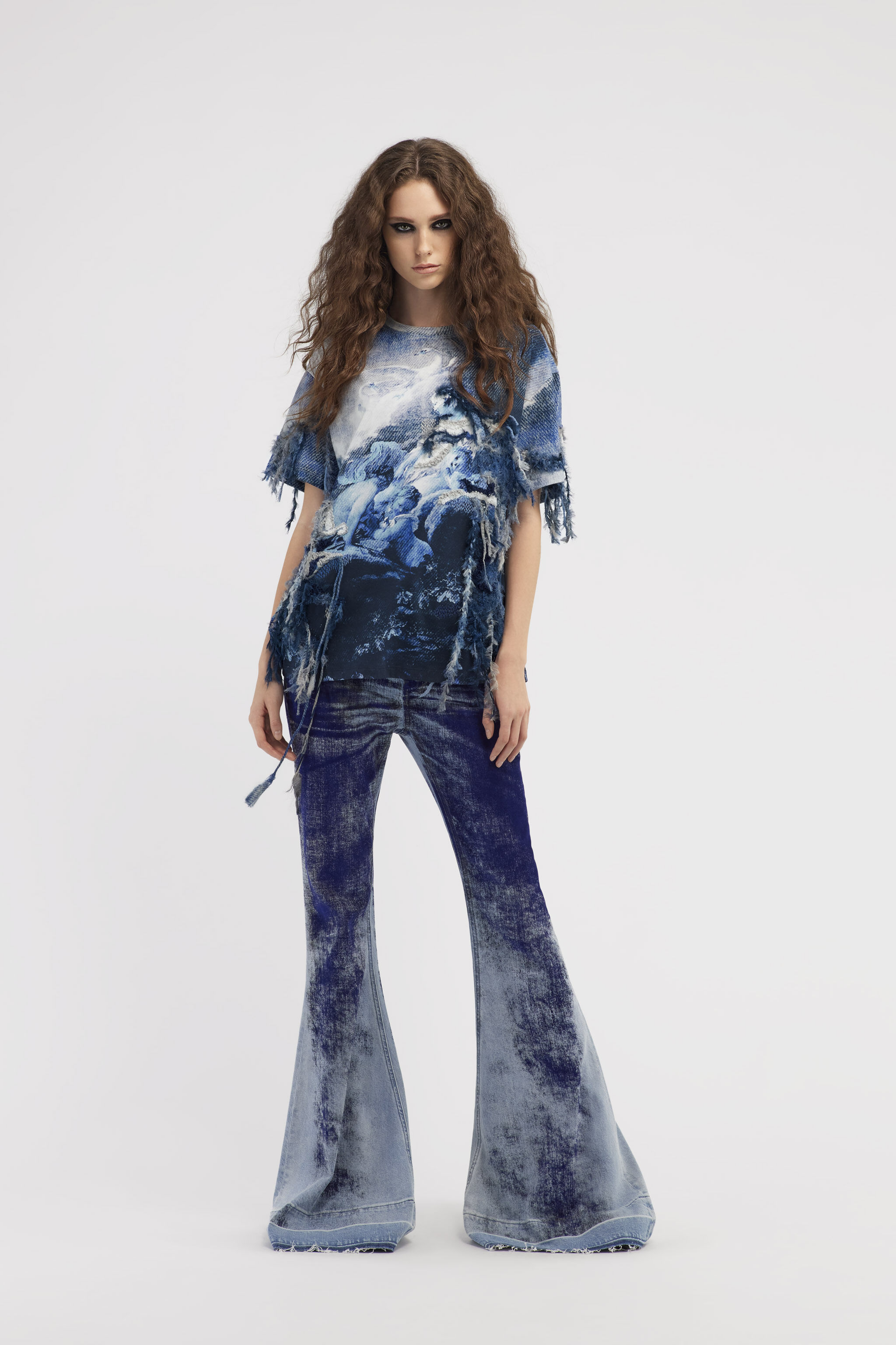RC T-shirt with Denim Wild Leda print Dark blue RWT62A-3PI16