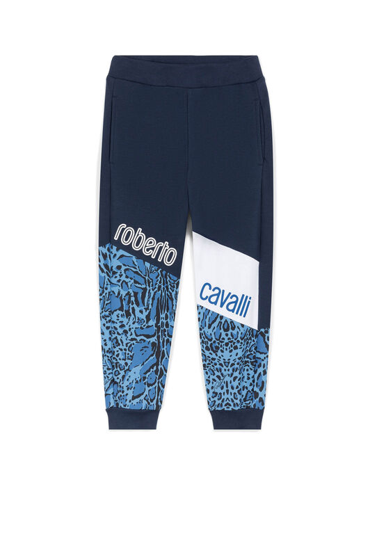 JU Logo And Ocelot-Print Sweatpants ENSIGN BLUE KJT264-CF042